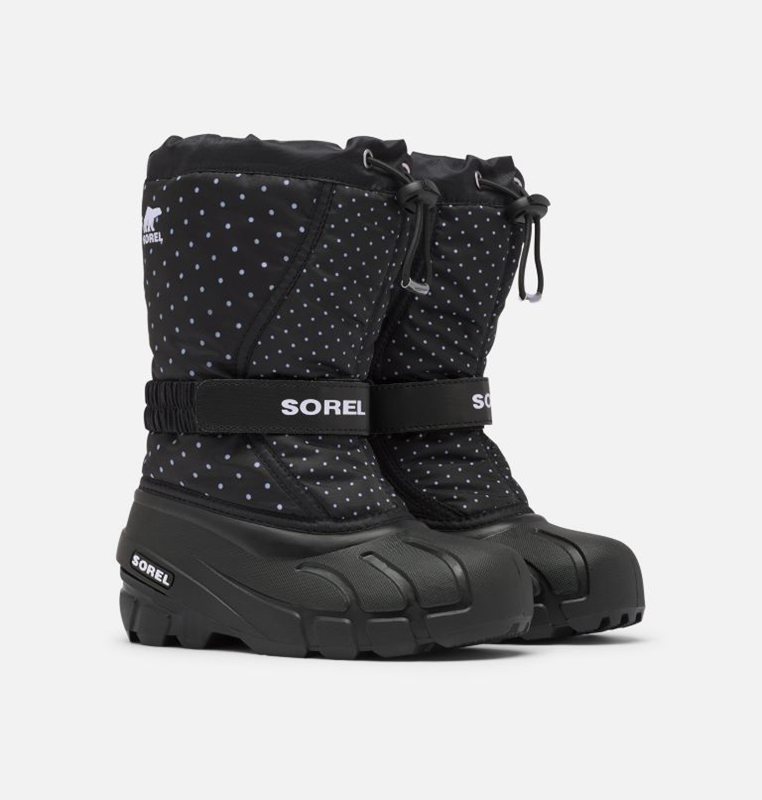 Sorel Childrens Flurry™ Print - Kids Snow Boots Black - 927638JWG